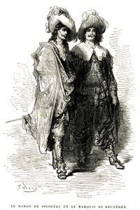Il Barone de Sigognac e il Marchese de Bruyères. Incisione di Gustave Doré che illustra il romanzo di Théophile Gautier 