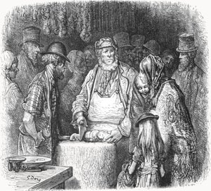 Il macellaio - Newport Market Alley da Gustave Dore