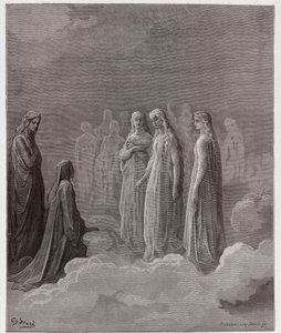 La Divina Commedia, Paradiso, Canto 3: Il primo regno: Piccarda Donati e le anime i cui voti sono stati infranti - di Dante Alighieri (1265-1321) - Illustrazione di Gustave Doré (1832-1883) da Gustave Dore