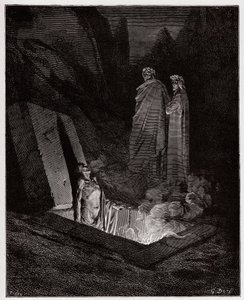 La Divina Commedia, Inferno, Canto 10: Farinata degli Uberti si rivolge a Dante - di Dante Alighieri (1265-1321) - Illustrazione di Gustave Doré (1832-1883) da Gustave Dore