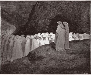 La Divina Commedia, Inferno, Canto 23: Gli ipocriti si rivolgono a Dante - di Dante Alighieri (1265-1321) - Illustrazione di Gustave Doré (1832-1883) da Gustave Dore