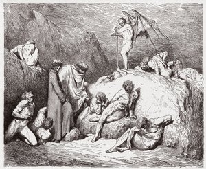 La Divina Commedia, Inferno, Canto 28: Seminatori di discordia mutilati nella nona bolgia - di Dante Alighieri (1265-1321) - Illustrazione di Gustave Doré (1832-1883) da Gustave Dore
