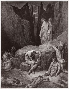 La Divina Commedia, Inferno, Canto 29: Virgilio rimprovera la curiosità di Dante - di Dante Alighieri (1265-1321) - Illustrazione di Gustave Doré (1832-1883)