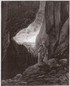 La Divina Commedia, Inferno, Canto 34: Virgilio e Dante ascendono al mondo superiore - di Dante Alighieri (1265-1321) - Illustrazione di Gustave Doré (1832-1883)