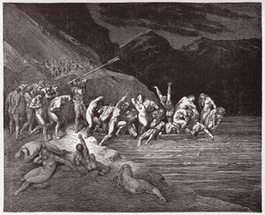 La Divina Commedia, Inferno, Canto 3: Le anime dannate che si imbarcano per attraversare l