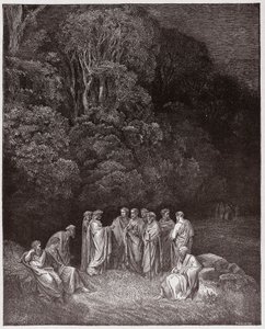 La Divina Commedia, Inferno, Canto 4: Omero, i poeti e gli eroi nel Limbo - di Dante Alighieri (1265-1321) - Illustrazione di Gustave Doré (1832-1883)