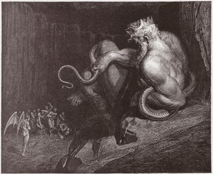 La Divina Commedia, Inferno, Canto 5: Minosse giudica le trasgressioni e spedisce le anime - di Dante Alighieri (1265-1321) - Illustrazione di Gustave Doré (1832-1883) da Gustave Dore