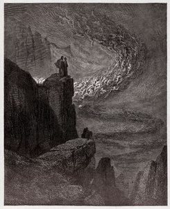 La Divina Commedia, Inferno, Canto 5: Minosse giudica le trasgressioni e spedisce le anime - di Dante Alighieri (1265-1321) - Illustrazione di Gustave Doré (1832-1883). da Gustave Dore