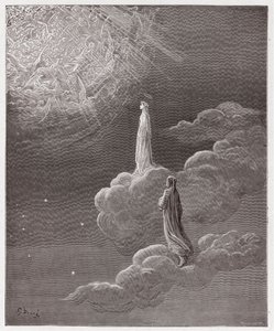 La Divina Commedia, Paradiso, Canto 14: Dante e Beatrice traslati nella sfera di Marte - di Dante Alighieri (1265-1321) - Illustrazione di Gustave Doré (1832-1883) da Gustave Dore