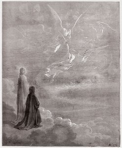 La Divina Commedia, Paradiso, Canto 18: Dante e Beatrice traslati nella sfera di Giove - di Dante Alighieri (1265-1321) - Illustrazione di Gustave Doré (1832-1883) da Gustave Dore