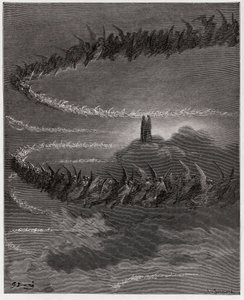 La Divina Commedia, Paradiso, Canto 18: Nella sfera di Giove, le anime beate formano lettere - di Dante Alighieri (1265-1321) - Illustrazione di Gustave Doré (1832-1883).
