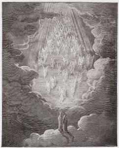 La Divina Commedia, Paradiso, Canto 21: Beatrice e Dante nella sfera di Saturno - di Dante Alighieri (1265-1321) - Illustrazione di Gustave Doré (1832-1883) da Gustave Dore