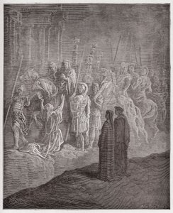 La Divina Commedia, Purgatorio, Canto 10: Le sculture di marmo che rappresentano l