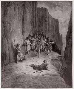 La Divina Commedia, Purgatorio, Canto 15: La visione di Dante della lapidazione di Stefano - di Dante Alighieri (1265-1321) - Illustrazione di Gustave Doré (1832-1883) da Gustave Dore