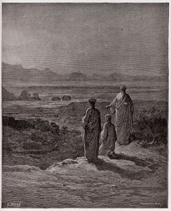 La Divina Commedia, Purgatorio, Canto 1: Dante si inginocchia davanti a Stazio - di Dante Alighieri (1265-1321) - Illustrazione di Gustave Doré (1832-1883).