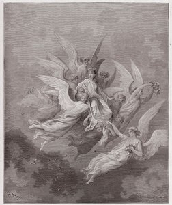 La Divina Commedia, Purgatorio, Canto 30: Beatrice tra gli angeli - di Dante Alighieri (1265-1321) - Illustrazione di Gustave Doré (1832-1883).