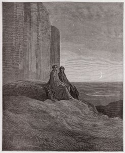La Divina Commedia, Purgatorio, Canto 9: Crepuscolo - di Dante Alighieri (1265-1321) - Illustrazione di Gustave Doré (1832-1883)