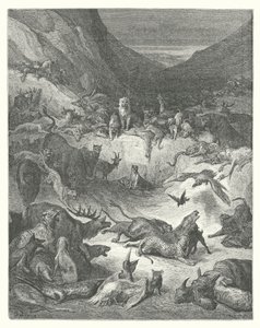 Le favole di La Fontaine: Gli animali malati di peste da Gustave Dore