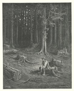 Le favole di La Fontaine: La foresta e il boscaiolo da Gustave Dore