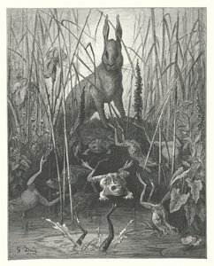 Le favole di La Fontaine: La lepre e le rane da Gustave Dore