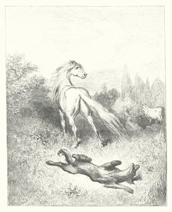 Le favole di La Fontaine: Il cavallo e il lupo da Gustave Dore