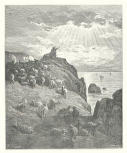 Le favole di La Fontaine: Il pastore e il mare da Gustave Dore