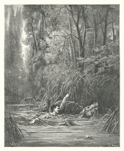 Le favole di La Fontaine: Il torrente e il fiume da Gustave Dore