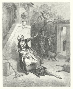 Le favole di La Fontaine: Il lupo, la madre e il bambino da Gustave Dore