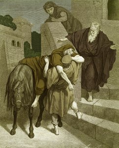 Il buon samaritano alla locanda - Bibbia da Gustave Dore