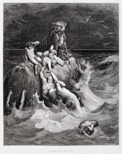 Il Diluvio Universale, Illustrazione dalla Bibbia di Doré da Gustave Dore