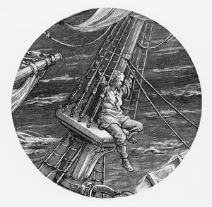 Il marinaio in alto sul ponte della nave, scena da 