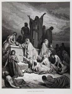 La peste colpisce Gerusalemme, illustrazione dalla Bibbia di Doré