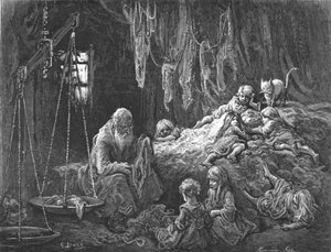 La Casa del Mercante di Stracci - Coulston Street, Whitechapel da Gustave Dore