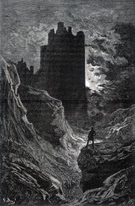 Il castello della paura - illustrazione della paura di Gustave Doré, incisione da Gustave Dore