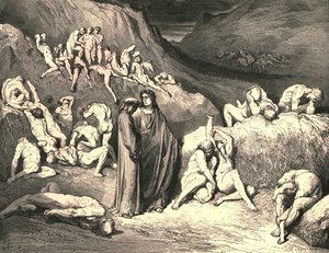 La crosta veniva estratta da sotto in scaglie, c1890 da Gustave Dore