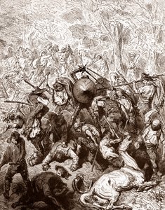 La lotta contro i mulattieri di Yanguas Incisione di Gustave Doré (1832-1883) per 