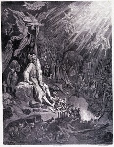 Il giudizio universale porrà fine al tuo tormento... Tavola XII - Illustrazione di Gustave Doré (1832-1883), per La leggenda del giudeo errante di Pierre Dupont, edizione Libreria del magazzino pittoresco, Parigi 1862 da Gustave Dore
