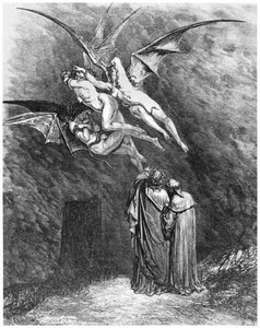 Virgilio, Dante e le Erinni, illustrazione da 