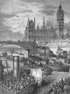 Westminster Stairs - Partenza dei Vapori da Gustave Dore