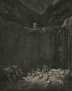 ...la giustizia che tutto cerca, condanna i falsari, c1890 da Gustave Dore