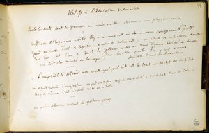 Folio 39 del quaderno n. 19 Pagina manoscritta delle bozze di Gustave Flaubert. Piani per l