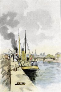 Barche inglesi vicino al ponte dei Saints-Peres o Carrousel, Parigi da Gustave Fraipont