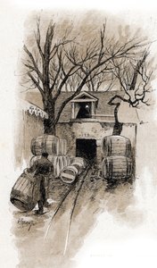 Ingresso della cantina dei magazzini di Bercy, Parigi da Gustave Fraipont