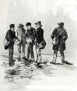 I mercanti di mozziconi di sigaro nel quartiere Maubert, Parigi. Disegno di Gustave Fraipont (1849-1923) tratto da 