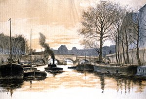 Parigi, fiume Senna e il Pont Neuf da Gustave Fraipont