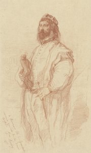Uomo in piedi con statuetta da Gustave François Morin