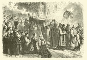 Processione funebre di una giovane ragazza, Sparanise, Italia da Gustave Janet