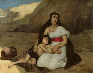 Donna araba e suo figlio, 1877 da Gustave Krabansky