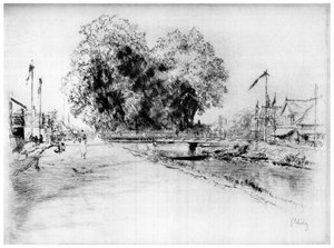 Canale a Troyes, c1880-1930, 1924 da Gustave Leheutre