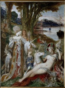 Gli unicorni, circa 1885 da Gustave Moreau